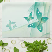 シアリーグリーンバタフライベールAmerican MoJoキット キッチンタオル (折り畳み)