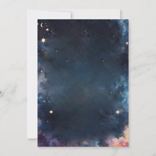 シアルギフトミッドナイトブルーエレガントブライダルシャワー 招待状 (裏面)