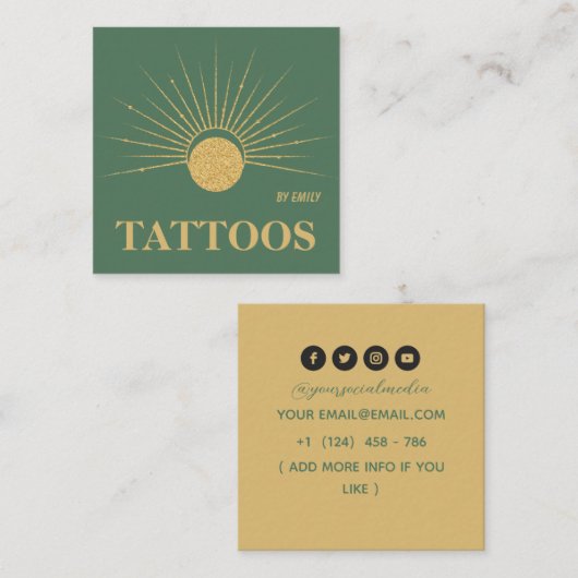 シアルサンタトゥーサロン スクエア名刺 (正面/裏面)