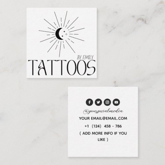 シアルサンタトゥーサロン スクエア名刺 (正面/裏面)