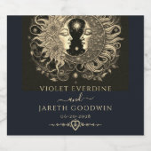 シアルサンムーンスターズ結婚式招待状 スパークリングワインラベル (シングルラベル)