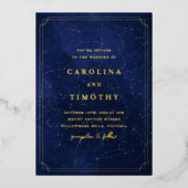 シアルナイトスカイフォイル結婚式招待状 箔招待状 (正面)