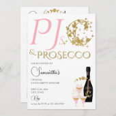 シアルパジャマパーティーPJs & Proseccoバチェロレッテ 招待状 (正面/裏面)