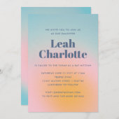 シアルパステルブルーグライングラディエントバルミツワー 招待状 (正面/裏面)