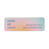 シアルパステルブルーピンクグラデーション差出人住所 ラベル (正面)