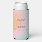 シアルパステルブルーピンク粒子グラディエント結婚ズ スリム缶クーラー (Seltzer正面)