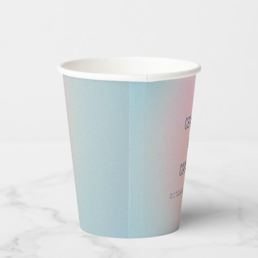 シアルパステルブルーピンク粒子グラディエント結婚ズ 紙コップ (右)