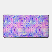 シアルピンクパープルタロットパターン名前をカスタムする デスクマット (正面)