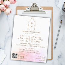 シアルピンクモノグラムヨガインストラクターQRコード