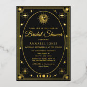 シアルブラックタロットカードブライダルシャワー招待状 箔招待状 (正面)