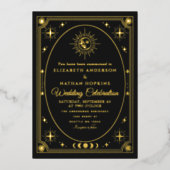 シアルブラックタロットカー結婚ドのフォイル招待状 箔招待状 (正面)