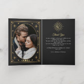 シアルブラックタロット結婚の写真ありがとう 箔グリーティングカード (内側レイダウン)