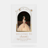 シアルブラック金ゴールドキンセアニラ誕生日ウェルカム アクリルサイン (正面)