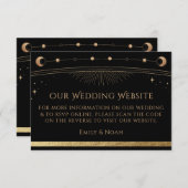 シアルブラック金ゴールド結婚のウェブサイトRSVP QRコード エンクロージャーカード (正面/裏面)