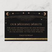 シアルブラック金ゴールド結婚のウェブサイトRSVP QRコード エンクロージャーカード (正面)