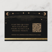 シアルブラック金ゴールド結婚のウェブサイトRSVP QRコード エンクロージャーカード (裏面)