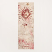 シアルブルゴーニュ赤面と金ゴールド名前をカスタムする ヨガマット (裏面)