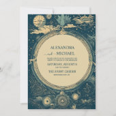 シアルブルーとゴルフタロットカー結婚ド 招待状 (正面)