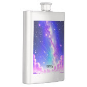 シアルブルーとピンクの銀河系名前をカスタムする フラスク (右)