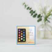 シアルブルーアーティスト/チューター/教育者アート先生 スクエア名刺 (スタンド正面)