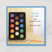 シアルブルーアーティスト/チューター/教育者アート先生 スクエア名刺 (正面)