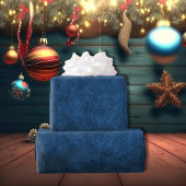 シアルブルーオールドワールドフェイクレザー ラッピングペーパー