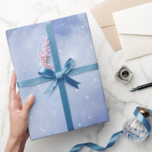 シアルブルークラウドワインブライダルシャワー ラッピングペーパー