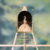 シアルブルー金ゴールドキンセアニラ誕生日ウェルカム アクリルサイン (ニュートラル)