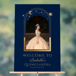 シアルブルー金ゴールドキンセアニラ誕生日ウェルカム アクリルサイン