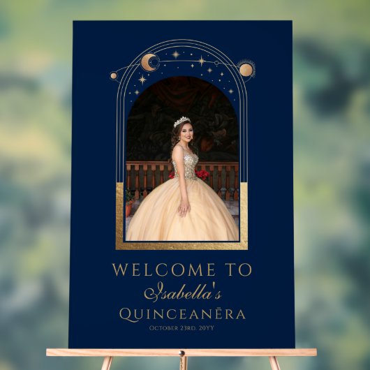 シアルブルー金ゴールドキンセアニラ誕生日ウェルカム アクリルサイン (ニュートラル)