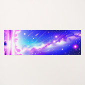 シアルブルー&ピンク銀河系名前をカスタムするデュアルサイド ヨガマット (裏面(横))