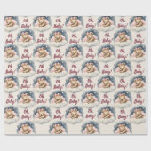 シアルベアーガールオベビーベビーシャワー ラッピングペーパー (フラット)