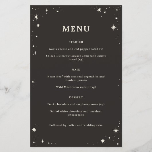 シアルボホタロット結婚のメニュー (正面)