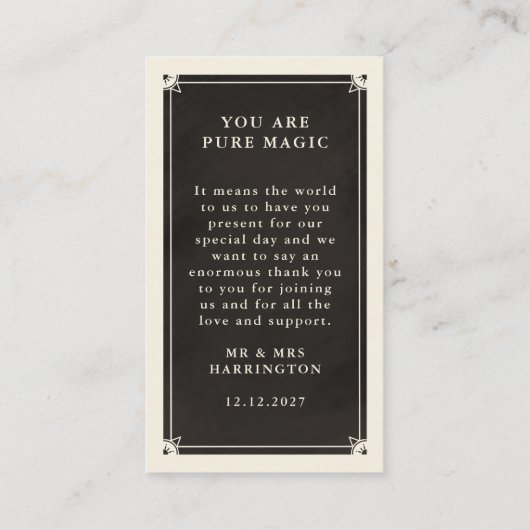 シアルボホタロット結婚サンキューカード エンクロージャーカード (裏面)