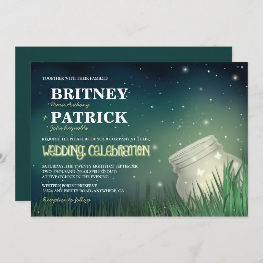 シアルメイソンジャールホタル結婚式招待状 招待状 (正面/裏面)