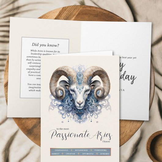 シアルラムファンタジー〔占星術の〕十二宮図シンボルアリーズ誕生日 カード