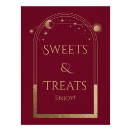 シアルレッド金ゴールド誕生日スイーツ&トリート ポスター