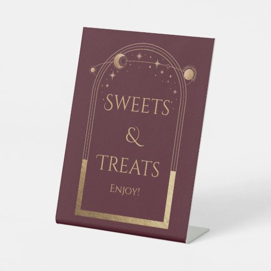 シアルレッド金ゴールド誕生日スイーツ&トリート 台座サイン (正面)