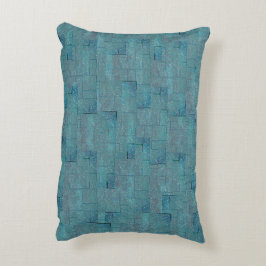 シアンからグレーのテクスチャ形状のモザイク切り出し アクセントクッション