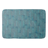シアンからグレーのテクスチャ形状のモザイク切り出し バスマット (正面)