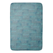 シアンからグレーのテクスチャ形状のモザイク切り出し バスマット (正面縦)