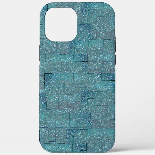 シアンからグレーのテクスチャ形状のモザイク切り出し Case-Mate iPhoneケース (裏面)