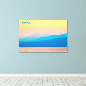 シアンとサーモンの夕日 キャンバスプリント (インサイチュ (ウッドフロア))