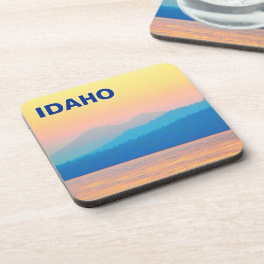 シアンとサーモンの夕日 コースター (左側)