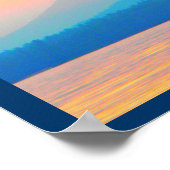 シアンとサーモンの夕日 ポスター (角)