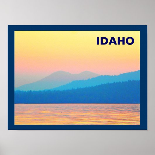 シアンとサーモンの夕日 ポスター (正面)