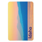 シアンとサーモンの夕日 マグネット (縦)