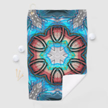 シアンとシルバーの万華鏡のように千変万化するパターンとラフ絵を描な