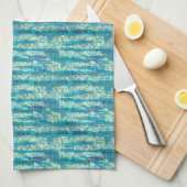 シアンとターコイズを混ぜた半ピクセル綿 キッチンタオル (四つ折り)