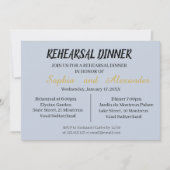 シアンとブラックでのリハーサルのディナー招待 招待状 (正面)